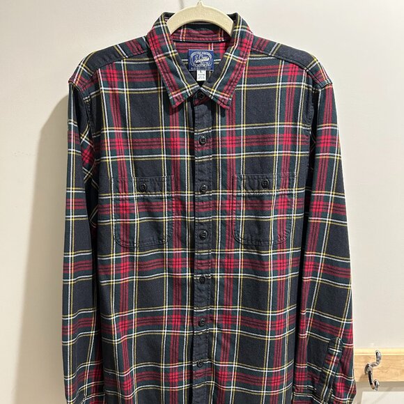 J. Crew Slim Midweight Flannel in Black-and-Red Tartan - Mint! - Picture 1 of 5